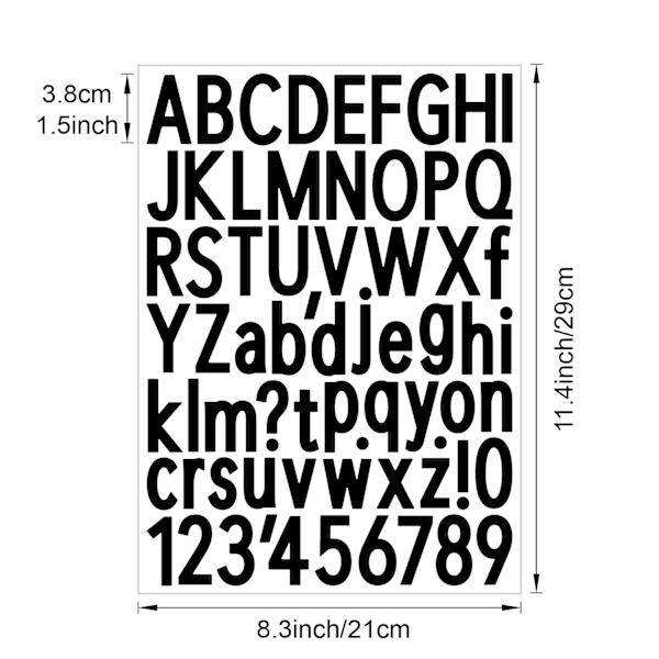 2 Sheet 1.5 Inch Letter and Number Stickers Self Adhesive Vinyl Letters Alphabet Stickers Big Font Mailbox Numbers For Bulletin