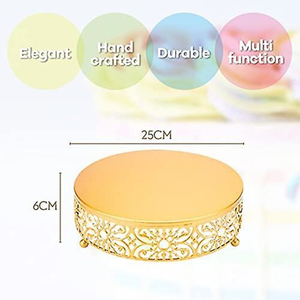 10 Tommer Kagefad, 25, Bryllupskagefade Guld Kagefad, Elegant Dessert Display Stativ, Metal Cupcake Stativ Til Fest/bryllup/fødselsdag/aften(gul