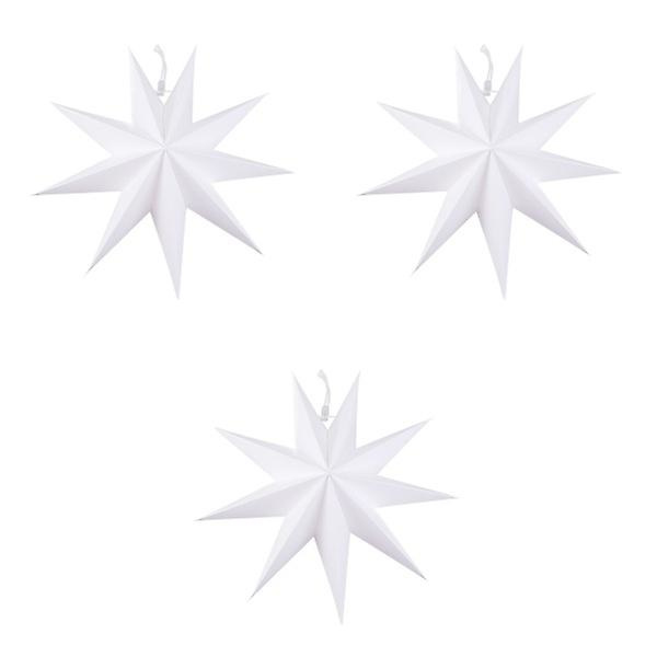3 stk. Papirlampeskærm Håndlavet Stjernelanterne Miljøvenlig Lampetilbehør 30cm (hvid) 3stk 3pcs