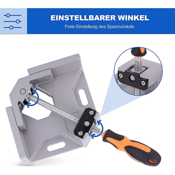 Vinkeltang, 90 Graders Vinkeltang Sveisetang Med Justerbart Håndtak - Laget Av Aluminiumslegering - For Trearbeid Og Sveising