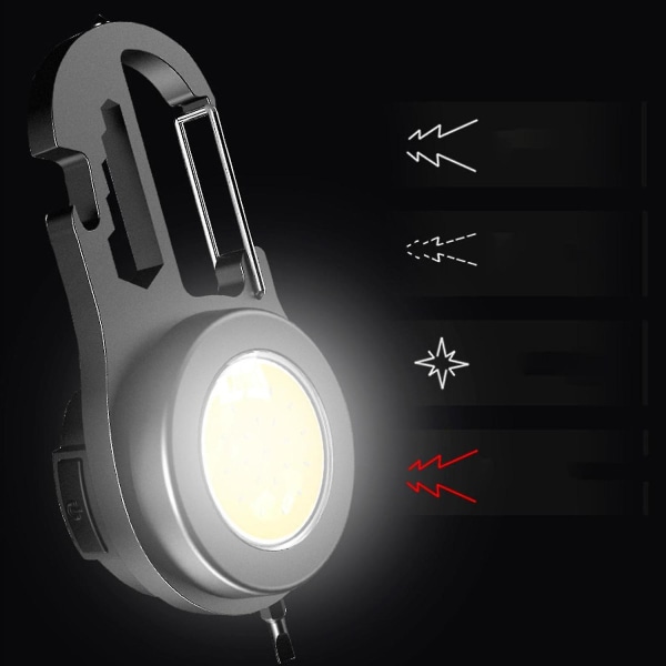 Bærbar Multifunktionel Cob Flood Light, udendørs Genopladelig Nøgleringslygte, mini Lommelygte