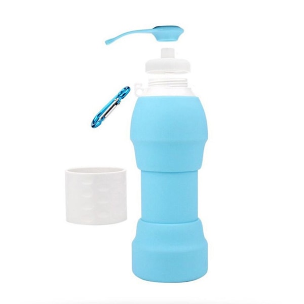 Vandflaske Sammenklappelig Foldbar Silikon BPA Fri Sport Udendørs Bærbar Genanvendelig Lækagesikker Ekspanderbar Light Green
