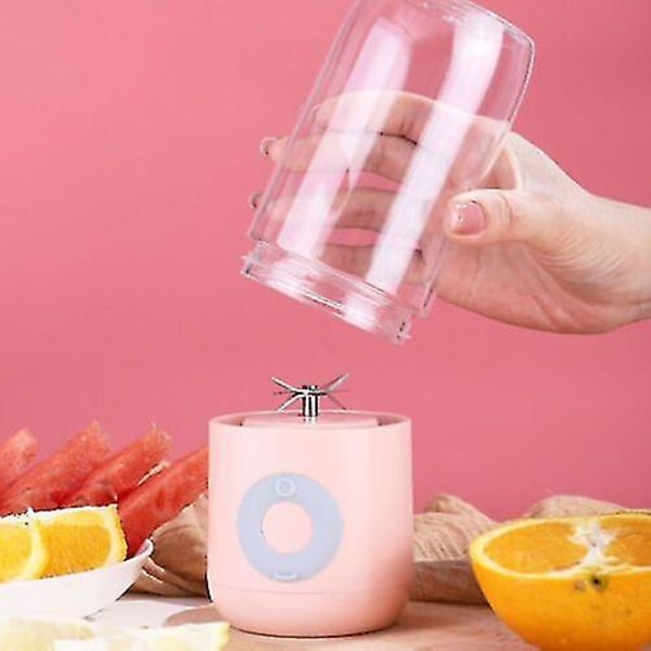 500ml Uppladdningsbar elektrisk fruktjuicer Blender Hem Köksverktyg Rosa Pink