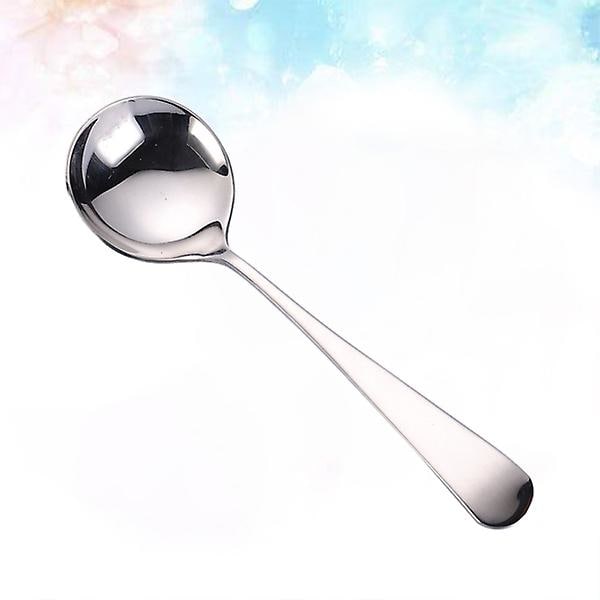 3 kpl Vihreä Kultaisella 304 Ruostumattomasta Teräksestä Valmistettu Lusikat Muodikkaat Jälkiruokalusikat Pöytäastiat Pyöreä Lusikka Silver 15.5X4.4CM