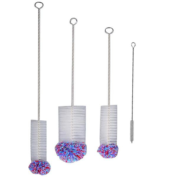 4 stk Flaskerensningsbørste Kandebørste Kande Rensningsværktøj Langskaftet Børste Rensningsartikler Lilla Purple 44X3CM