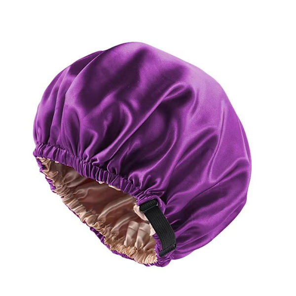 Satin Sovhatt Osynlig Platt Silke Rundt Hårskydd Kvinnors Huvudbonad Ceremoni Justerbar Spänne Nattmössa