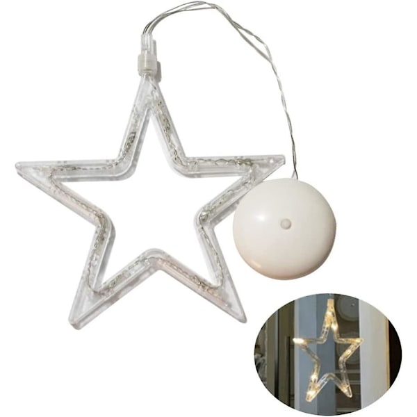 Julstartljus Hängande Fönsterlampa Med Sugkopp 10 Led Hängande Båge Fönster Hängande Dekoration För Julfest Dekoration (Varmvitt Ljus
