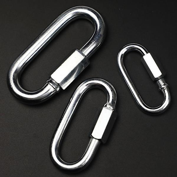 10-pak Heavy Duty D-formet Kæde Låsning M4 4MM Kæde Hurtigkobling