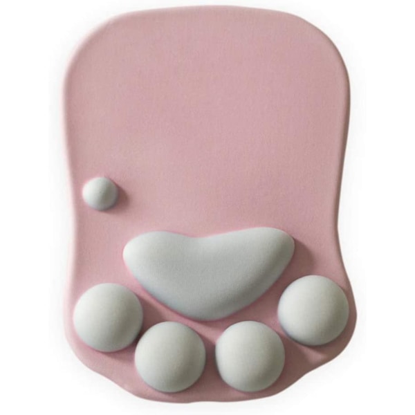 Söt Silikonhandledsdyna Datormusmatta Halksäker För Pc 3d Musmattor Spelmusmatta Katt Tass Musmattor Handledsstöd Rosa Pink