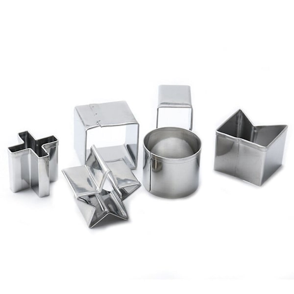 10 stk 3D Julepepperkakehus Kakeformer Sett Rustfritt Stål Kjeks Fruktkake Former Kjøkken Baking Verktøy Sølv Silver