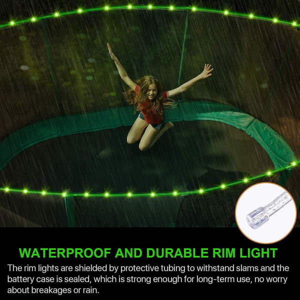 LED Trampoline Lys - Fjernbetjening Trampoline Kant LED Lys Til Trampoline, 16 Farveændringer Selv, Vandafvisende Super Lys Til At Spille Om Natten