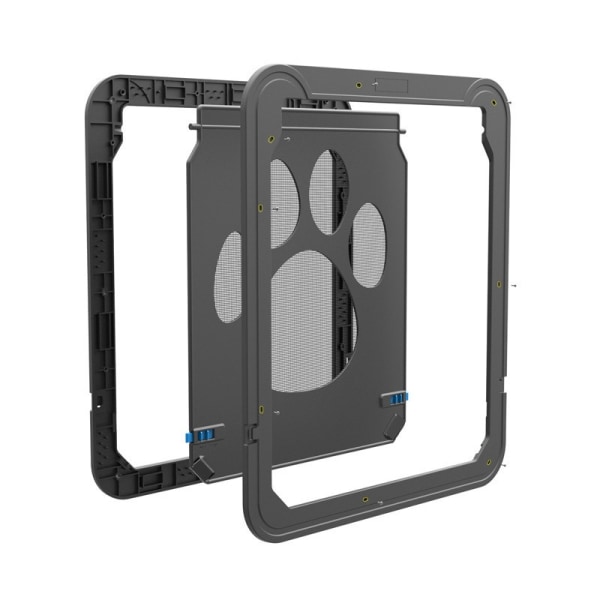 Skjolddør for skyvedør, innvendig åpning 12 x 14 tommer hundedør, skjermdør med innebygd hundedør, svart