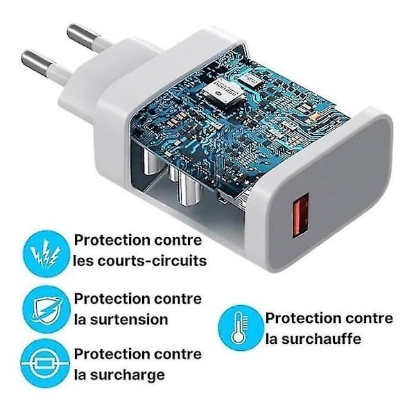 33W hurtiglader + USB-C USB-kabel for Oneplus 7 6.41 \"-Oneplus 7T 6.55 \"- Oneplus 8 Pro 6.78 \"- hvit_RY