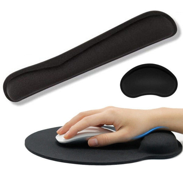 3-pack handledsstöd i minnesskum för datortangentbord, mus, ergonomisk design för att lindra smärta vid skrivning, skrivbordsdynor som stödjer handen