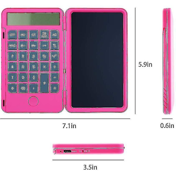 Grundlæggende lommeregner notesblok med 6,5 tommer LCD skrivetablet, genopladelig, lås knap E-pen, 12 cifre display, også blækfri tegning/memo blokke/planlægning