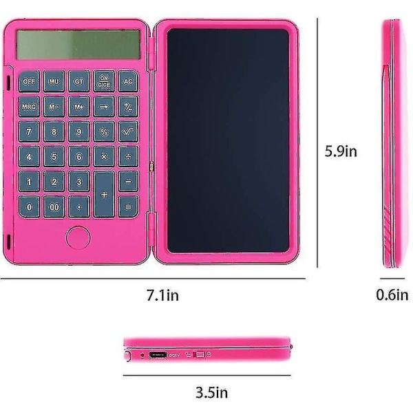 Peruslaskinmuistio 6,5 tuuman LCD-kirjoituslevyllä, Ladattava, Lukituspainikkeella varustettu E-kynä, 12 numeron näyttö, myös mustetta vapaa piirustus/muistio/suunnittelu