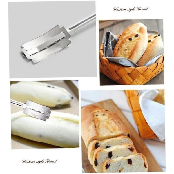 Brödskärningsverktyg för lame deg med 5 ersättningsskärare Baktillbehör för köksredskap (1 set, flerfärgad)