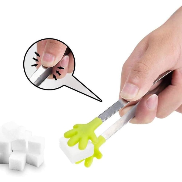 Mini Tang, Håndformet Silikone Sukker Tang Is Tang Mad Tang, Rustfrit Stål Små Serveringstænger, Til Supermarked Slik Candy Kaffe Isspand B