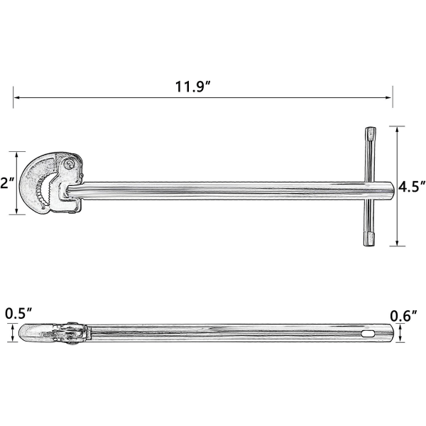 Justerbar Vasknøgle, 27.9 Justerbar Vandhane Nøgle Teleskopisk Vasknøgle Til Fastgørelse Af Bag- Og Unionsmøtrikker Under Vask