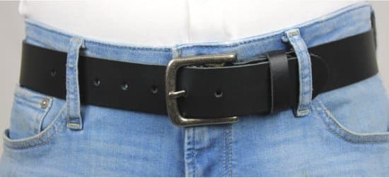 Äkta läderbälte för män och kvinnor, extra lång plusstorlek 150 cm, 4 cm brett, svart avslappnat jeansbälte med justerbart spänne
