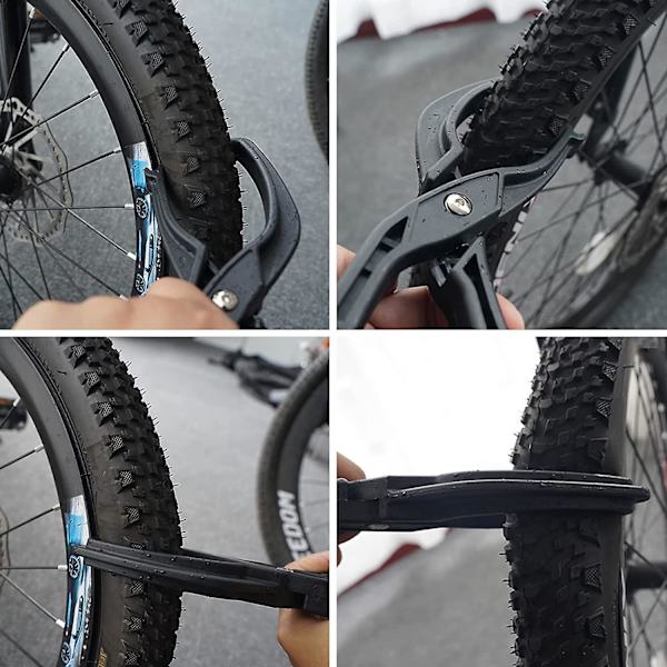 Dæktang Dækmonteringsværktøj Udskiftningsreparationsværktøjssæt med skridsikkert håndtag til cykling, mountainbike (4 stk., sort)