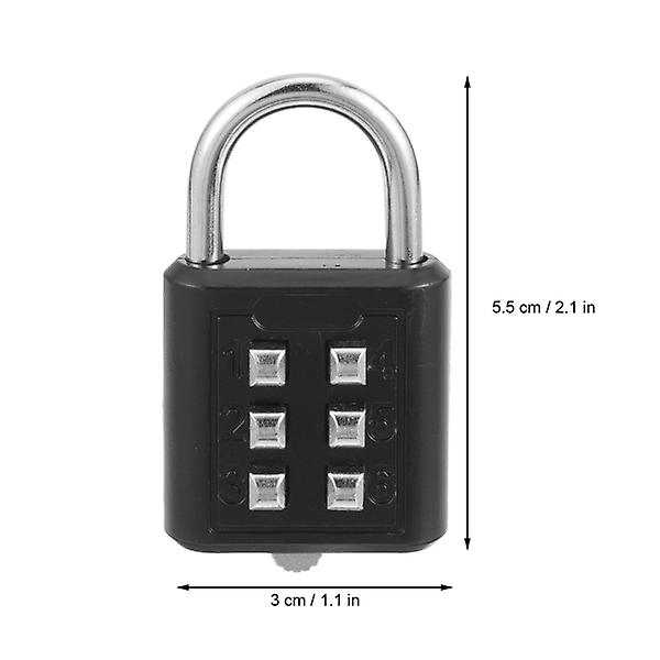 Sinkkiseosyhdistelmälukko Lukko 6 Numeroinen Ulkokäyttöön Lukko Varkaudenestoyhdistelmälukko Musta 5,5x3cm Black 5.5x3cm