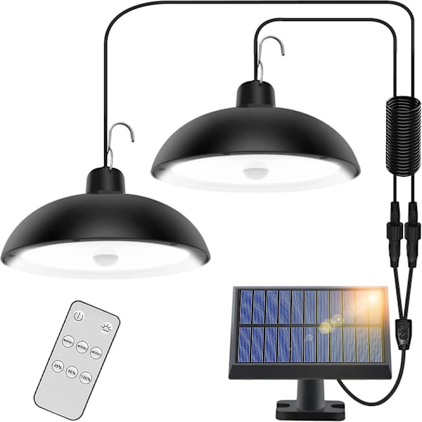 Solcellslampa Utomhus, 78 LED 4-Läges Solcellslampa Med Rörelsesensor, Fjärrkontroll, 360 Justerbar Solpanel, 3 Ljusstyrkor, IP65 Vattentät Solcellslampa