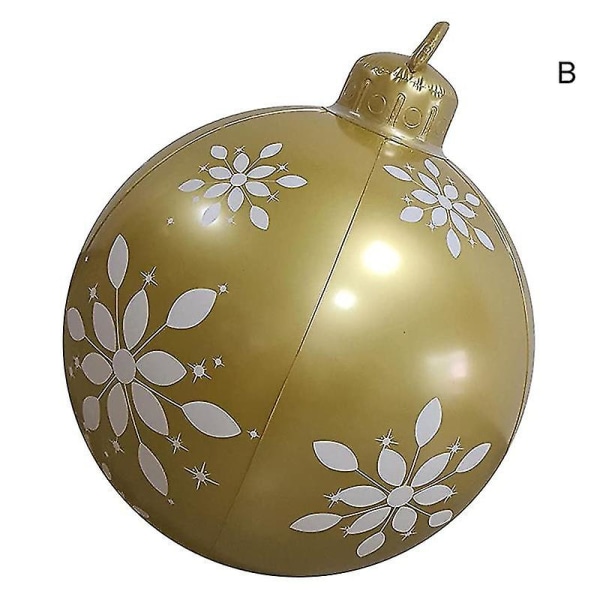 Utendørs Julepynt PVC Oppblåsbar Dekorert Ball Med Oppblåsings Pumpe 60cm I Diameter Hage YardE E