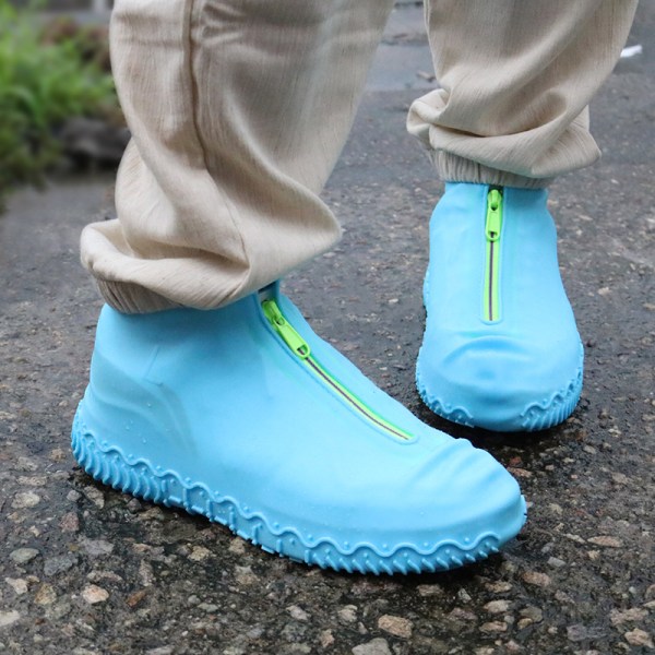 Silikoniset vedenpitävät kengänsuojat, päivitetyt uudelleenkäytettävät päällyskenkät vetoketjulla, kestävät sadesaappaat, liukumattomat ja pestävät suojat naisille, miehille
