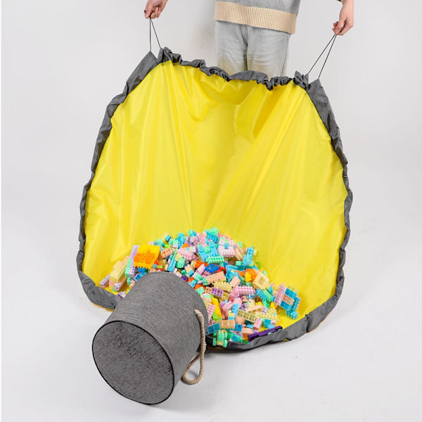 Lekeoppbevaringsorganisatorer og lekematte for barn, lekeoppbevaringsbokser for byggeklosser, sammenleggbar lerretslekepose for gutter og