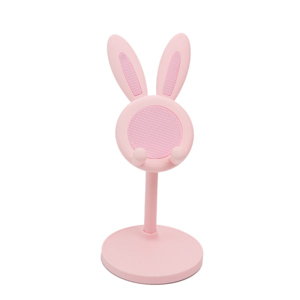 Söt mobiltelefonställ, justerbar vinkel höjd Mobiltelefonhållare för skrivbordet Söt kanin kompatibel med alla mobiltelefoner (rosa)