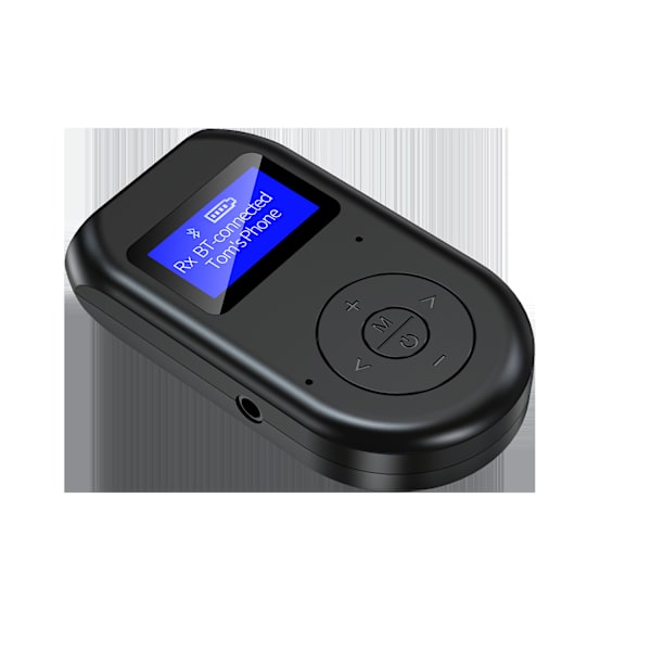 Bluetooth-lähetin-vastaanotin, pieni viive 4-in-1 Bluetooth 5.0 äänen AUX-sovitin näytöllä, langaton Aux Bluetooth-sovitin autoon, tietokoneelle