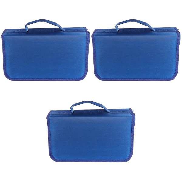 3-pack Merceriserad Tyg 128 St CD-Förvaringsficka Stor Kapacitet Handhållen CD-Väska Trendiga CD-Tillbehör 3pcs 28.5x16x9.5cm