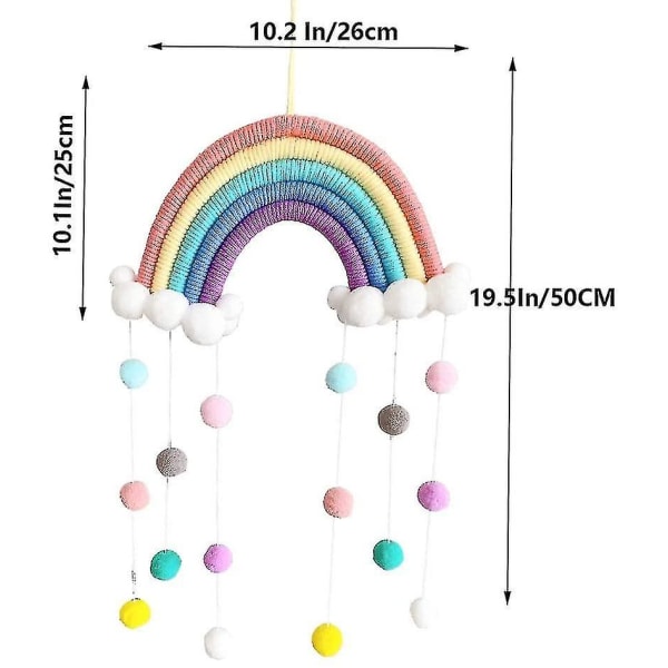 Dekorativ skandinavisk hjemmedekorasjon Barnerom Dekorative Henger Vevde Skyer Regnbue Henger Veggpynt (1 stk)