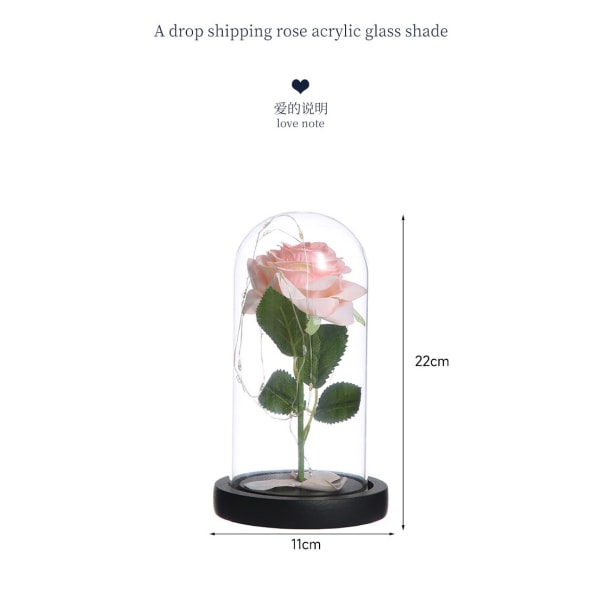 Eternity in glass led shine rose Valentinsdag send venninne atmosfære arrangement lampe skrivebord plassert lys ornamenter