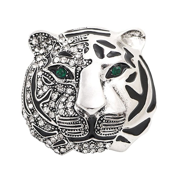 Tigerformad Brosch med Strass Inlägg Kostym Brosch Mode Klädaccessoar Silver 3.6X3.3X0.6CM Silver 3.6X3.3X0.6CM