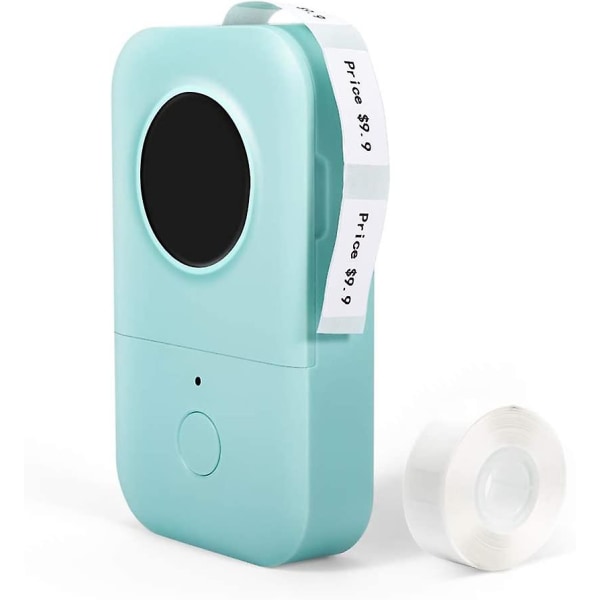 D30 Labelprinter - Bærbar Mini Termisk Bluetooth Label Maker, Labelmaskine Nem At Bruge Til Organisation, Hjem, Kontor, Inkluderer 1 rulle D30 TGrøn Green