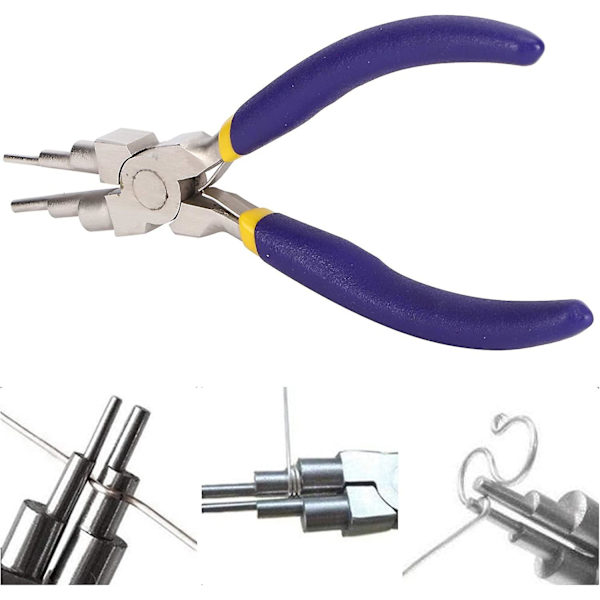 Smyckestång Rund Näsa Kolstål Smyckestillverkning Handverktyg För Reparation Lindning Hantverksmaterial Lila Handtag Verktyg (1st, Lila Gul)
