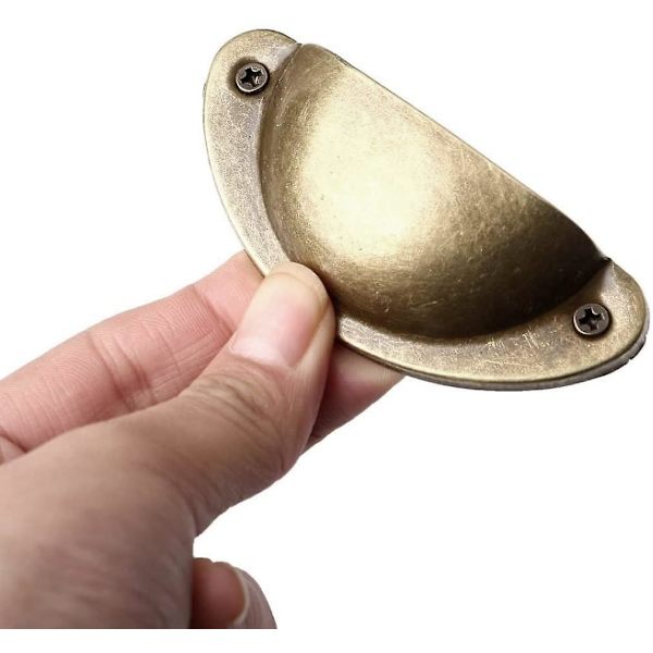 Retro Dørhåndtak Metall Kjøkkenskap Skuff Skap Håndtak Knotter Håndvare Kobber Skap Skuff Håndtak (10 stk, Kobberfarge)