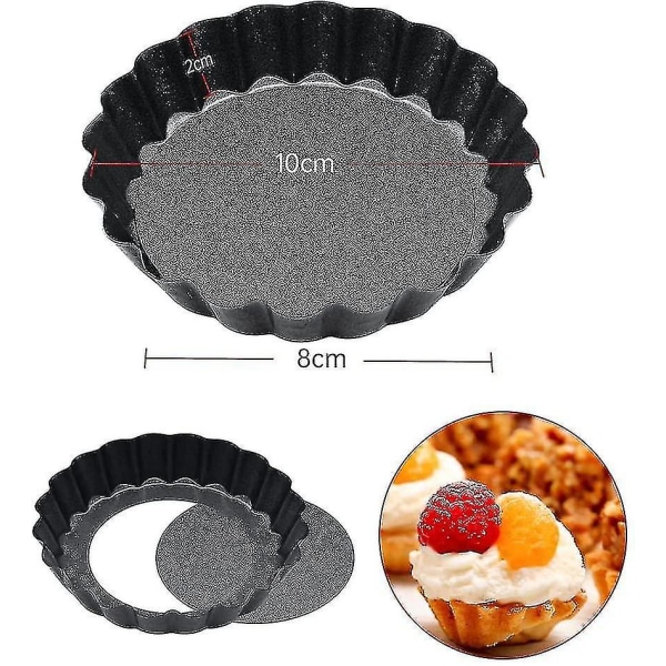 Tart Pans With Removable Bottom, 4 Pieces Mini Tartlet Pans With Non-stick Wavy