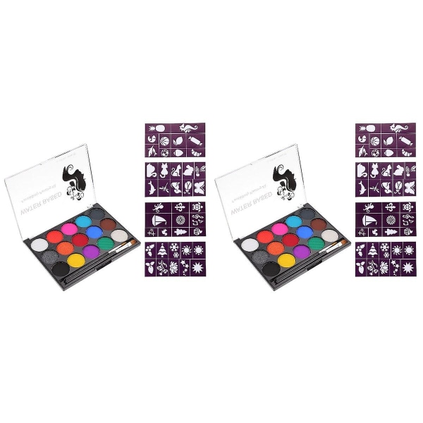 5 set Halloween Makeup Pigment Vattenfast ansiktsfärg Pigment Ansiktssminkverktyg 2 set14,5x11cm 2 Sets 14.5x11cm