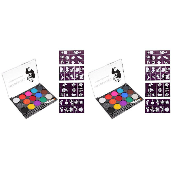 5 Set Halloween Makeup Pigment Vattentät Ansiktsfärg Pigment Ansiktsmakeup Verktyg 2 Set 14,5x11cm 2 Sets 14.5x11cm