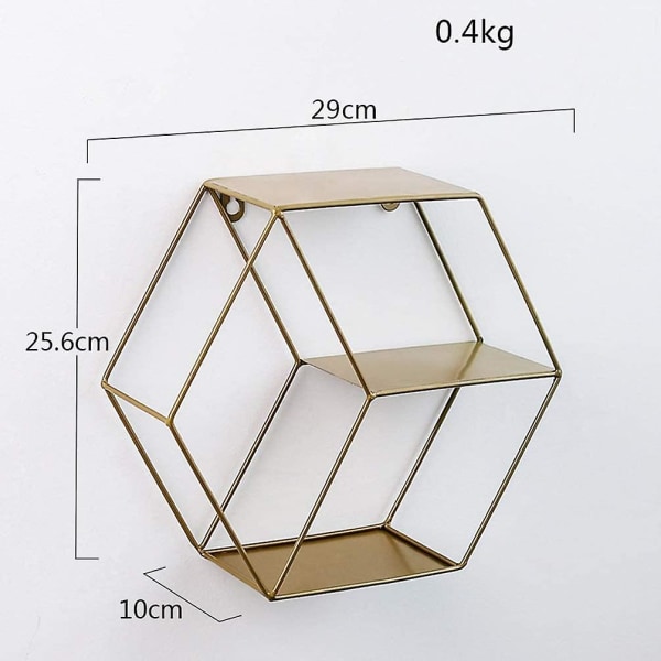 Hexagonala Flytande Hyllor Väggmonterade Metalltrådshyllor Passar Förvaring Och Organiserare Heminredning Vägghylla