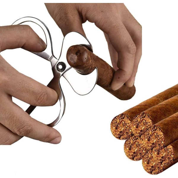 Cigar Saks Cutter, Rustfrit Stål Guillotin Dobbelt Skær Cigar Tilbehør til Cigarer