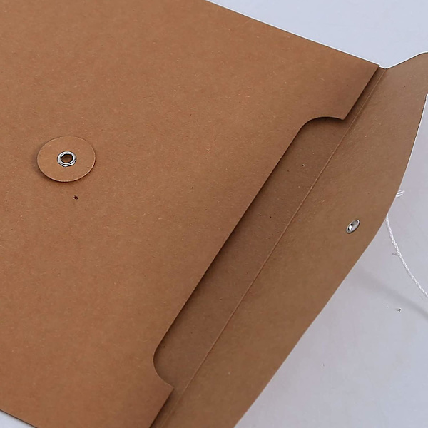 Kraft String Envelope Filmapp, Projektfickor, Filmapp, Dokumentorganisatör, Platt - Ingen Expansion, A4 Letter Storlek (Paket med 5) Kraftbrun, Paket med 5 Kraft Brown Pack of 5
