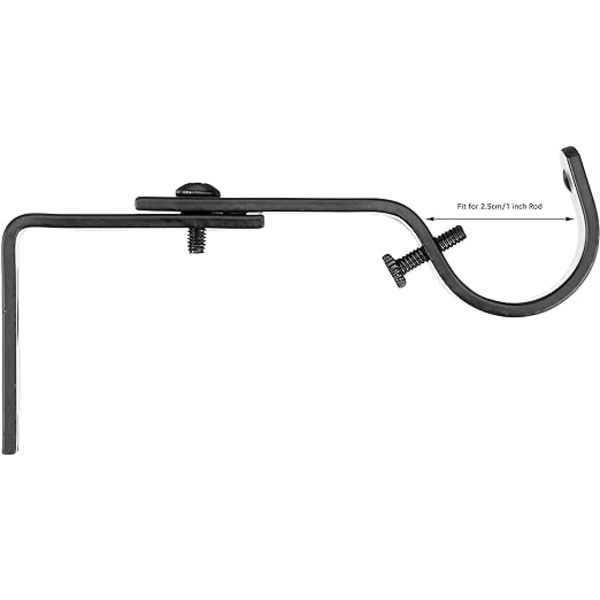 2-pack, Svart, Justerbar Gardinstångs Väggfäste