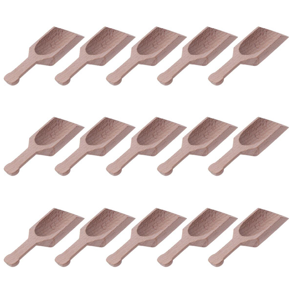 20 stk Små Saltskovler Flat Handtak Scoop Beech Teskje Melkepulver Scoops 15 stk 2.8 * 8 cm 15pcs 2.8*8cm