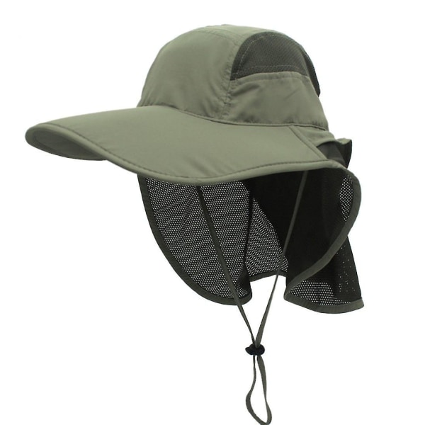 Solhatt för Män Kvinnor UPF 50+ Utomhus UV Sommarkeps med Nackskydd Vandring Fiskarehatt Strand Vikbar Safari Bush Hat Mesh Hat