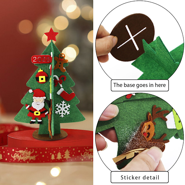 Filttreetsett - 3D Filttre, 2 stk, Filttre til barn og voksne, Julepynt til julefest
