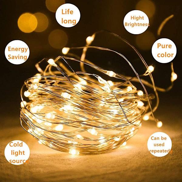 15 x 20 LED-ljusslingor Varmvit, 2m Korkremsa Ljus för DIY Heminredning Bröllop Fest